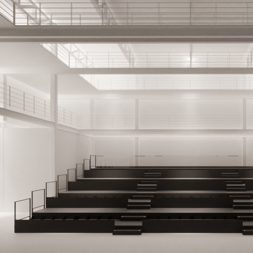 Retractable stadium seating - CABARET - Quinette Gallay - telescopic / steel / straight