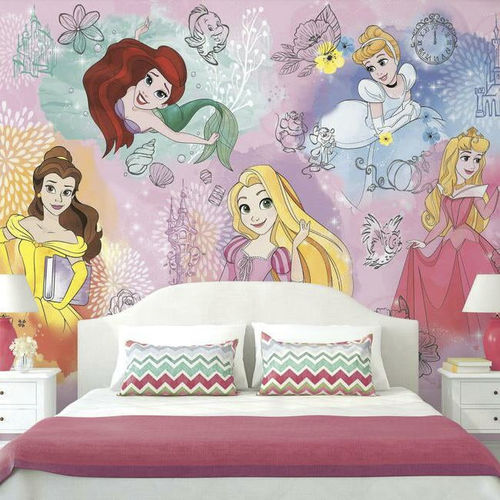 Contemporary wallpaper - Disney Princess - York wallcoverings - vinyl / children's pattern / wallpaper look