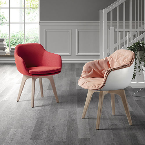 Contemporary chair - LAP 4011 - DRESSY - indoor / fabric / beech base