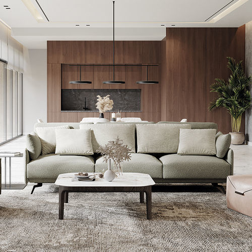 Contemporary sofa - BALMA - DRESSY - fabric / with armrests / with removable cushion