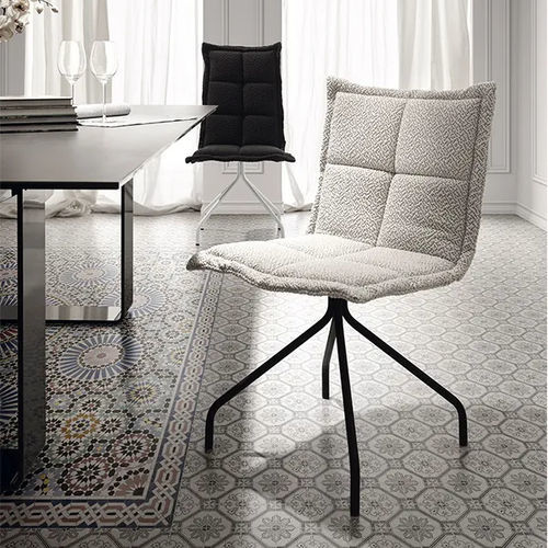 Contemporary chair - ARA B2 - DRESSY - indoor / fabric / metal base