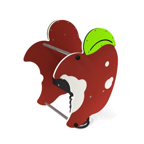 Galvanised steel spring rocker - APPLE  - Free Kids s.c. - HDPE / nature / 1-seat