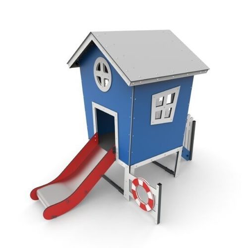 Playground playhouse - DOCK STATION  - Free Kids s.c. - floor-mounted / with slide