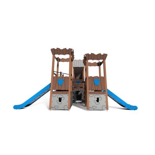 Playground play tower - SLAVIA CASTLELUM  - Free Kids s.c. - with slide / with climbing wall / metal