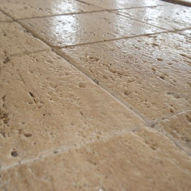 Marble tile - TRAVERTINO CHIARO - WALL GRANITE SERVICE SRL - polished / embossed / indoor