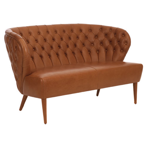 Chesterfield sofa - FADO - Paulo Antunes - fabric / leather / brown