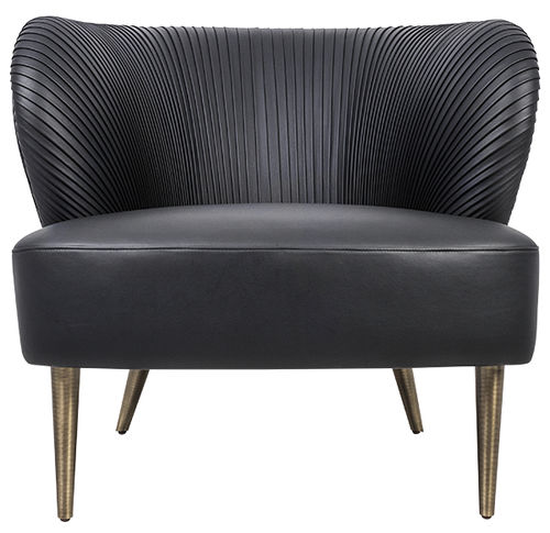Traditional armchair - ALFAMA - Paulo Antunes - leather / black / blue