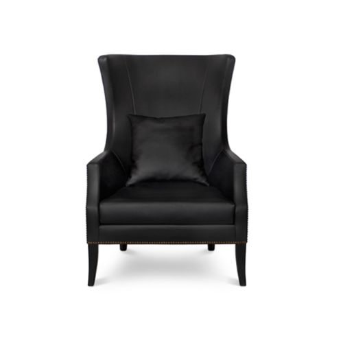 Traditional armchair - DUKONO - Maison Valentina - synthetic leather / gray / blue