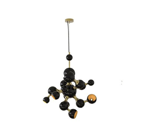 Contemporary ceiling light - ATOMIC ROUND - Maison Valentina - aluminum / brass / LED