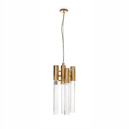 Pendant lamp - BURJ - Maison Valentina - brass / gold-plated brass / crystal