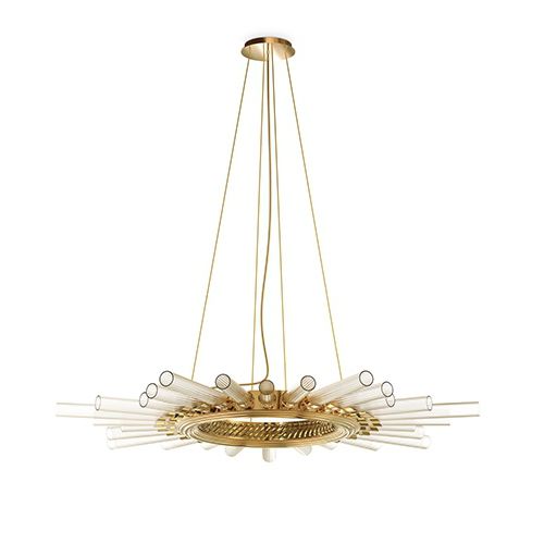 Contemporary ceiling light - MAJESTIC - Maison Valentina - round / crystal / brass