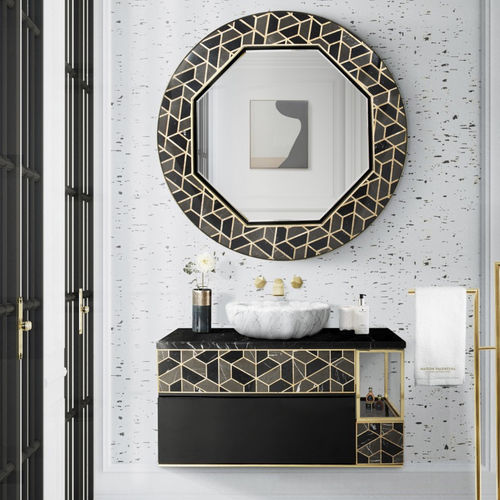 Wall-mounted mirror - TORTOISE - Maison Valentina - commercial / contemporary / round