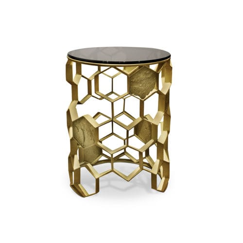 Original design side table - MANUKA - Maison Valentina - brass / brass base / oval