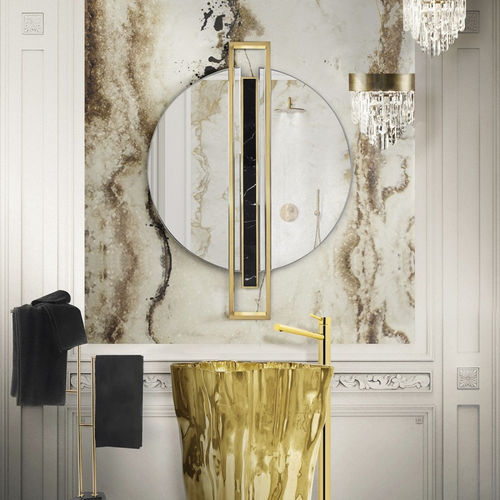 Wall-mounted decorative panel - GOLD ONYX SURFACE - Maison Valentina - bathroom / aluminum / printed