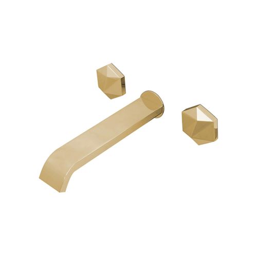 Double-handle washbasin mixer tap - DIAMOND - Maison Valentina - wall-mounted / brass / indoor