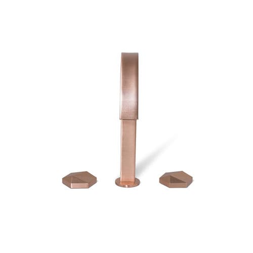 Double-handle washbasin mixer tap - DIAMOND - Maison Valentina - countertop / brass / bathroom