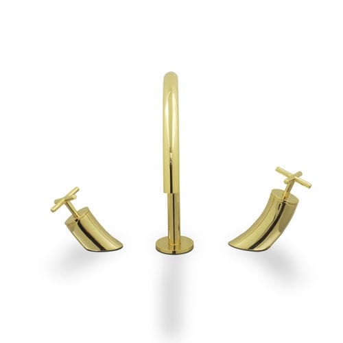 Double-handle washbasin mixer tap - NAU  - Maison Valentina - countertop / brass / bathroom