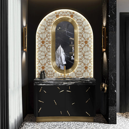 Free-standing washbasin cabinet - BARAKA - Maison Valentina - brass / marble / contemporary