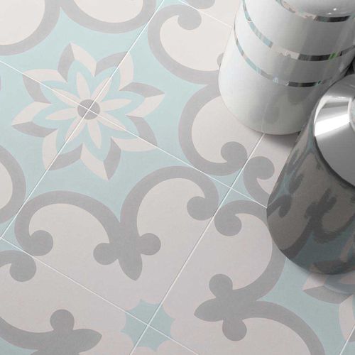 Porcelain stoneware tile - Cement Tradition Decor 2 - WOW Design EU - matte / indoor / outdoor