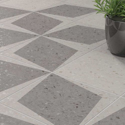 Porcelain stoneware tile - Natural Drops Rhombus Decor - WOW Design EU - matte / indoor / outdoor