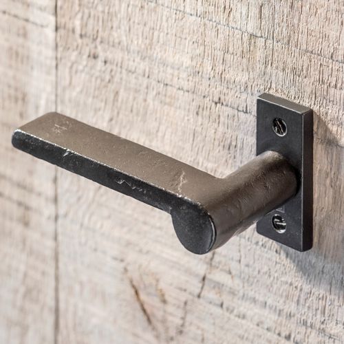 Door handle - PH1928 /PBTC Q - Dauby - aged iron / raw metal / white bronze