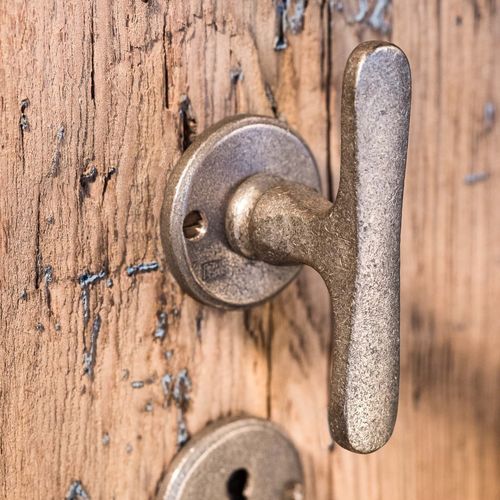 Traditional door knob - PHT”T+T” /50  - Dauby - aged iron / raw metal / white bronze