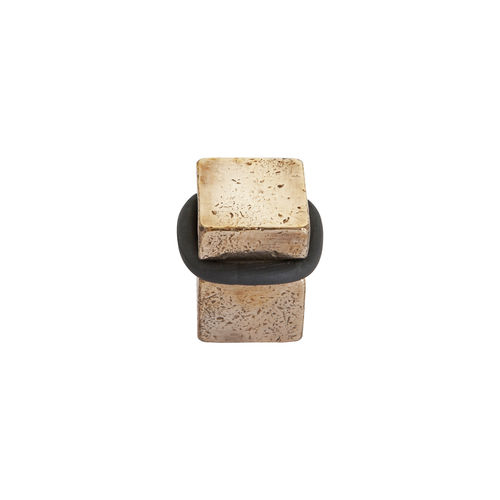 Aged iron door stop - PURE - Dauby - raw metal / white bronze / raw bronze