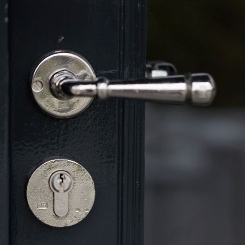 Door handle - PH1830 /50 - Dauby - aged iron / raw metal / white bronze