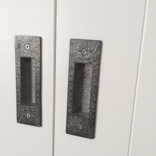 Sliding door pull handle - PSS - Dauby - white bronze / raw bronze / aged iron