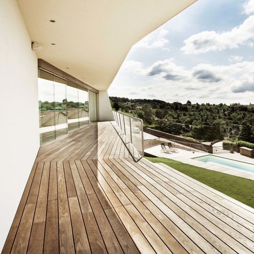 Construction wood panel - GARDASEE - Mareiner Holz - for roof terraces / for exterior fittings / ash