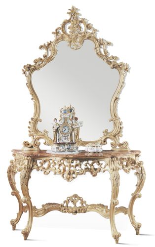 New Baroque sideboard table - ART. 04 - Casta Diva Interiors - wooden / with mirror / home