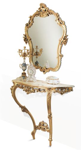 New Baroque sideboard table - ART. 07 - Casta Diva Interiors - wooden / with mirror / home