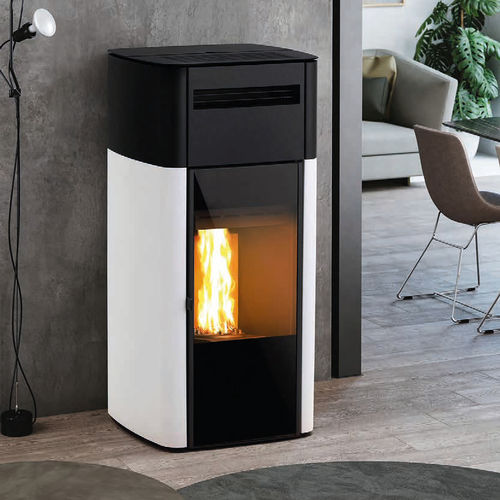 Pellet heating stove - SATIE  - BESTOVE - 8.5 kW / free-standing / contemporary