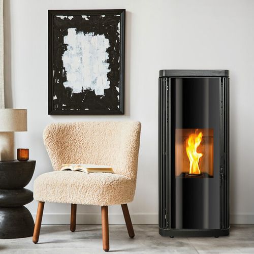 Pellet heating stove - RAVEL - BESTOVE - 10 kW...20 kW / free-standing / contemporary