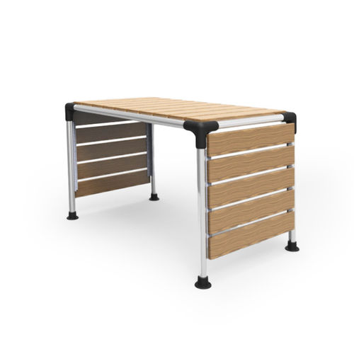 Contemporary table - KAGP061 - Kreal - aluminum / aluminum base / rectangular