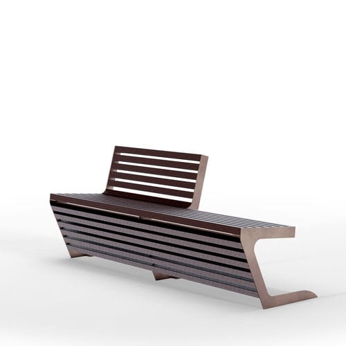 Contemporary public bench - WOODY 50/50 RECY - THE ITALIAN LAB SRL - steel / stainless steel / recycled plastic