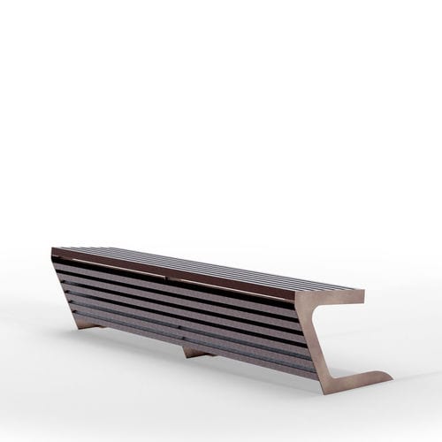 Contemporary public bench - WOODY seat RECY - THE ITALIAN LAB SRL - steel / stainless steel / recycled plastic