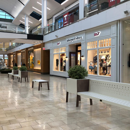 Contemporary public bench - MALL ELES - THE ITALIAN LAB SRL - sheet steel / galvanised steel / powder-coated steel