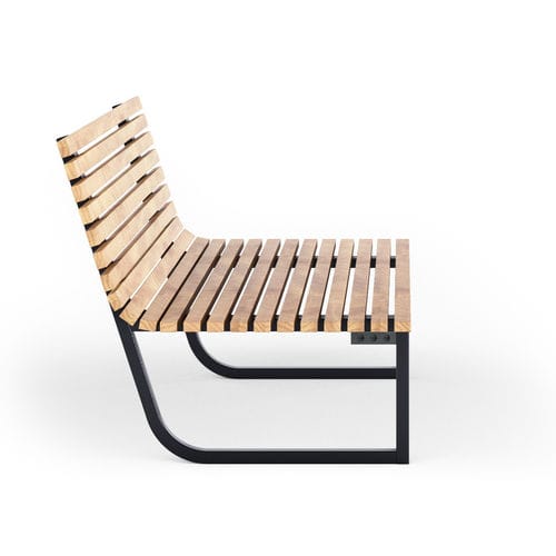Contemporary public bench - URBAN RELAX S - THE ITALIAN LAB SRL - exotic wood / galvanised steel / powder-coated steel