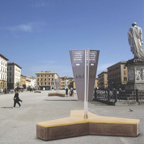 Contemporary public bench - CHARM THE BREATH - THE ITALIAN LAB SRL - wooden / high-performance concrete / without backrest