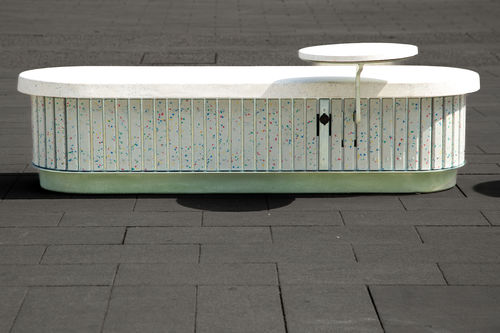 Contemporary public bench - LUXURY - THE ITALIAN LAB SRL - concrete / sheet steel / recycled plastic
