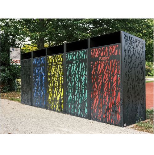 Public trash can - COVER BIN LINES - THE ITALIAN LAB SRL - recycling / sheet steel / hooded