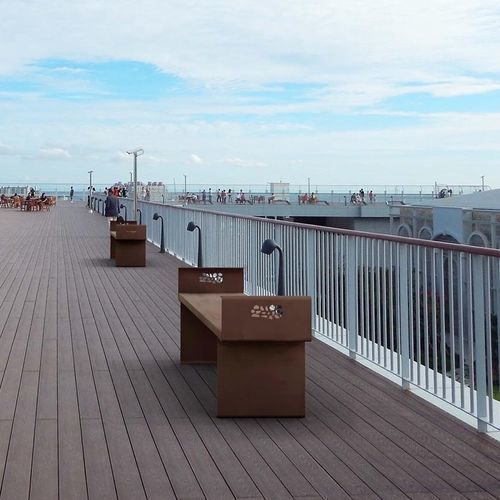Contemporary public bench - CLAPS RECY - THE ITALIAN LAB SRL - recycled plastic / galvanised steel / without backrest