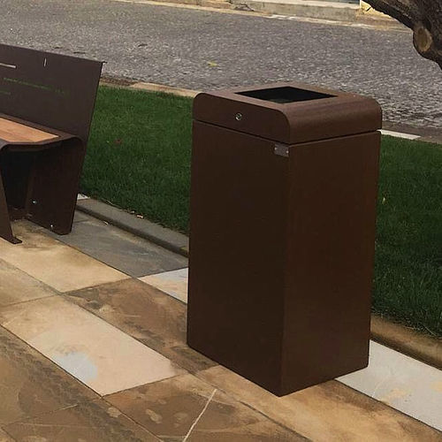 Galvanised steel trash can - LIGHT - THE ITALIAN LAB SRL - sheet steel / outdoor / for public space