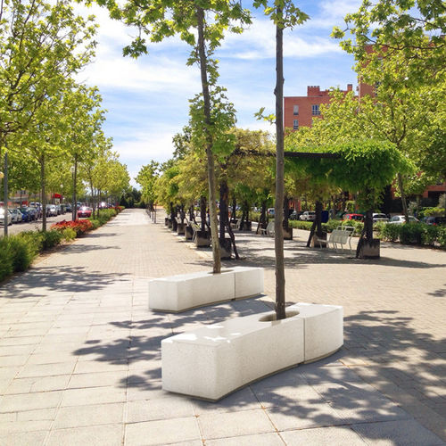 Concrete tree guard - SECTION - THE ITALIAN LAB SRL - with integrated public bench