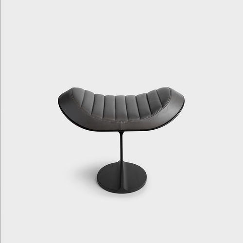 Contemporary stool - H.E.A. 310 - DANTE - Goods and Bads - leather / metal base / central base