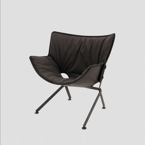 Contemporary armchair - EL SANTO - DANTE - Goods and Bads - velvet / leather / powder-coated steel