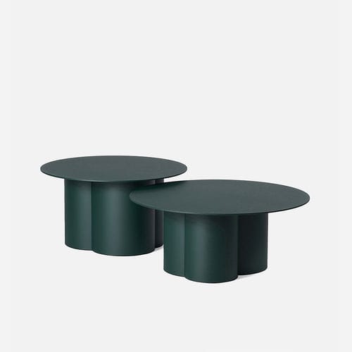 Contemporary side table - Rayons - DANTE - Goods and Bads - powder-coated steel / powder-coated steel base / round