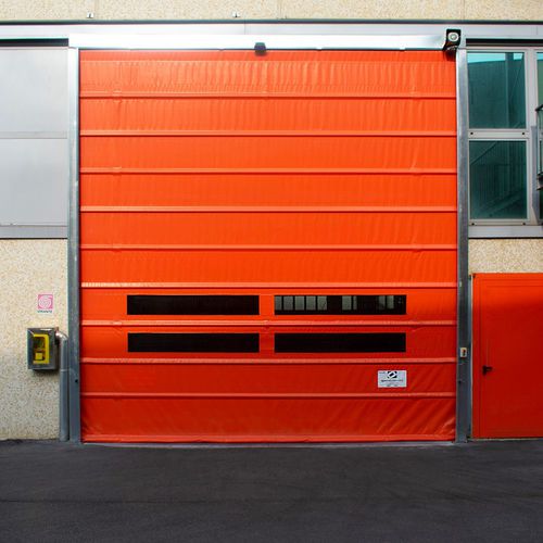 Fold-up industrial door - E12 - Apostoli Daniele - galvanised steel / PVC / automatic