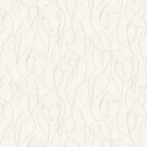 Contemporary wallpaper - NEFERTITI PAPYRUS - Masureel Distribution BVBA - sketch / non-woven / washable